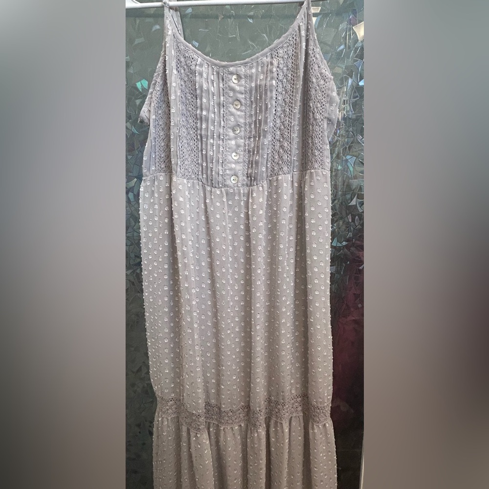 Daniel Rainn Cream Smocked Tiered Maxi Skirt B6 - Picture 2 of 4